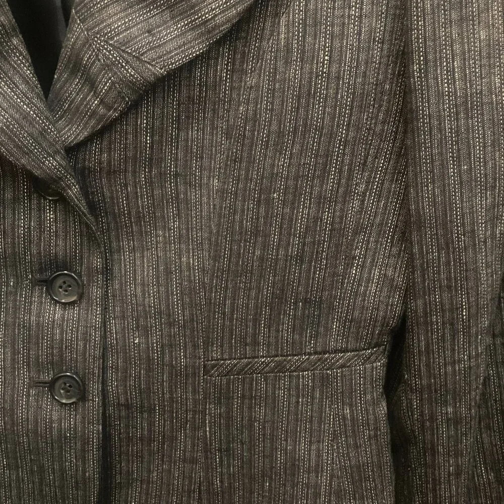 Antonio Melani Brown Tweed Button Down Fitted Blazer - 2